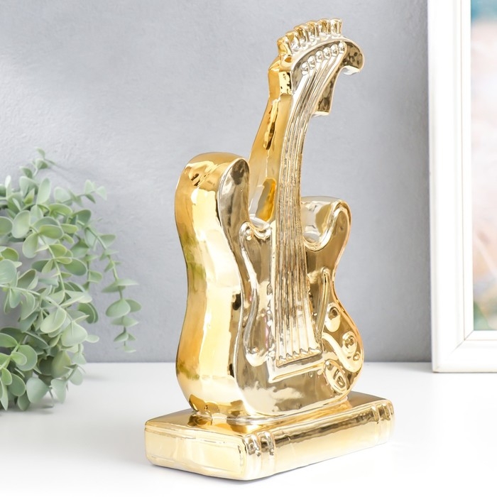 Сувенир керамика  Сувенир керамика "Электрогитара" золото 30х16х9 см
