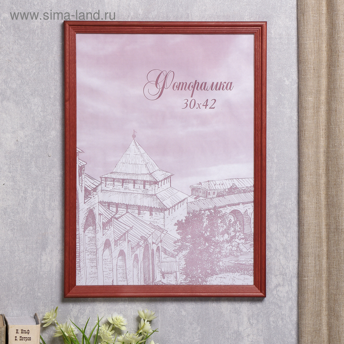 Фоторамка сосна с20 красный 30х42 см (пластиковый экран) Фоторамка сосна с20 красный 30х42 см (пластиковый экран)