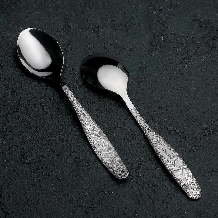 Набор чайных ложек &laquo;Уралочка&raquo;, толщина 2 мм, картонная коробка, 6 шт, цвет серебряный