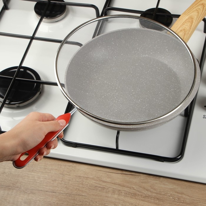 Экран от брызг Доляна, d=24,5 см, с ручкой Экран от брызг Доляна, d=24,5 см, с ручкой