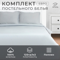 Постельное бельё Этель Евро Silver garden 200х215, 220х240, 50х70-2 шт, 100% хлопок, поплин 125г/м2