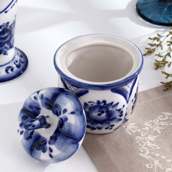 Солонка «Осень», 7,5х7,5х9,5 см, гжель Солонка «Осень», 7,5х7,5х9,5 см, гжель