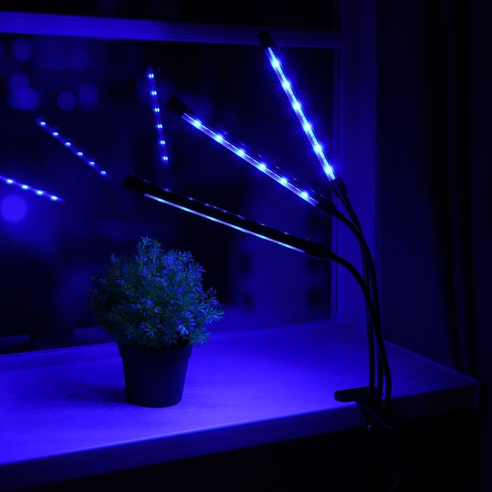 Фитосветильник светодиодный, 27 Вт, 250 мм, IP66, 5 В, USB, биколорный, прищепка, с таймером Фитосветильник светодиодный, 27 Вт, 250 мм, IP66, 5 В, USB, биколорный, прищепка, с таймером