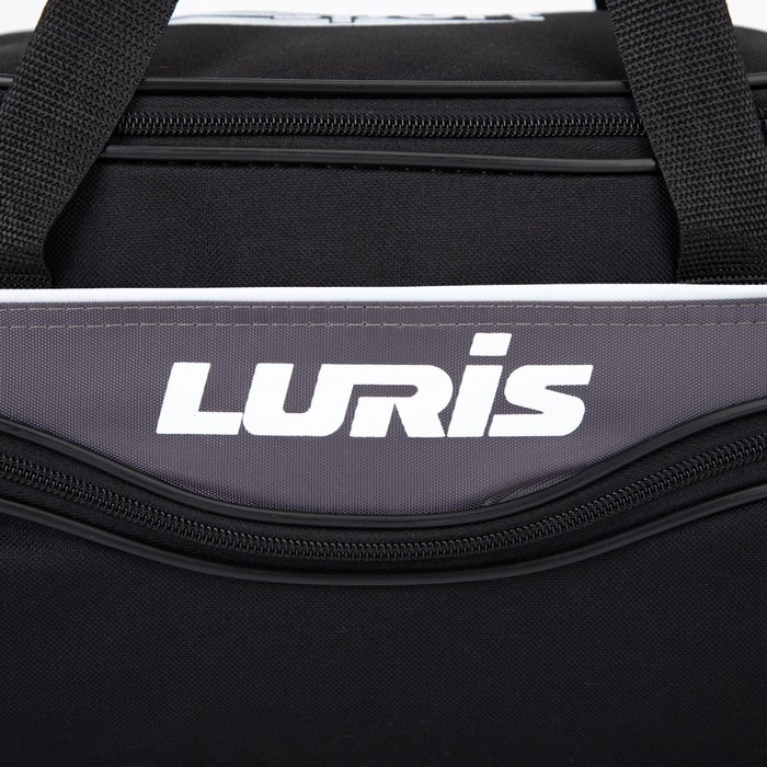 Сумка спортивная на молнии, 3 наружных кармана, длинный ремень, средний размер, цвет чёрный/серый