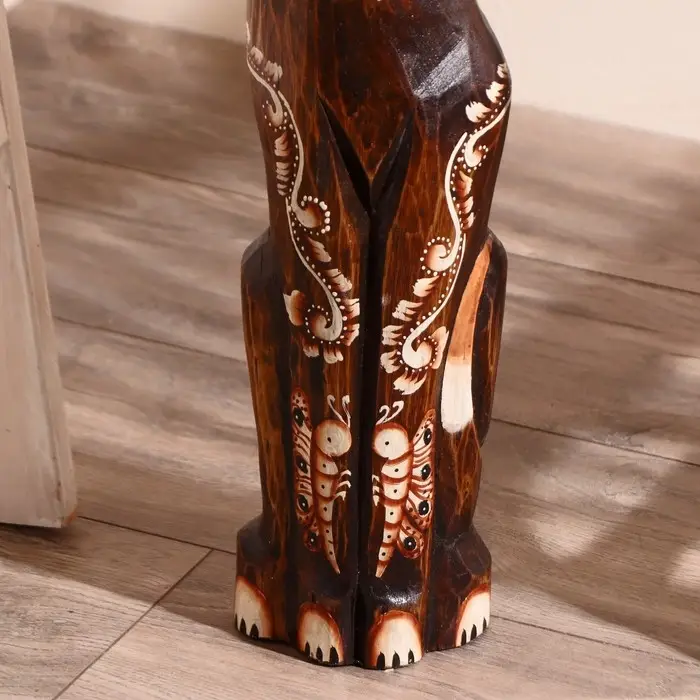 Сувенир дерево "Кошка с бабочками и сердечком на ошейнике" 60х12х6 см