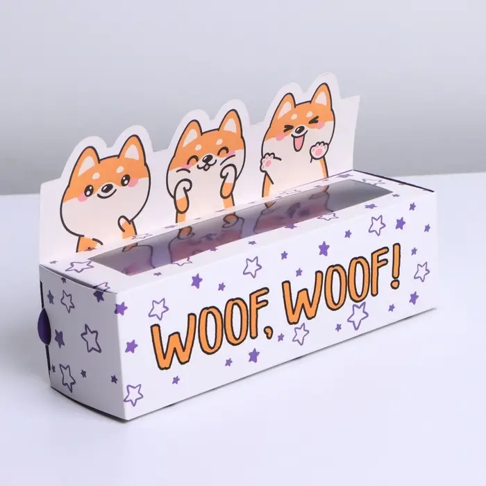 Коробка для макарун кондитерская, упаковка, «WOOF», 18 х 5,5 х 5,5 см Коробка для макарун кондитерская, упаковка, «WOOF», 18 х 5,5 х 5,5 см