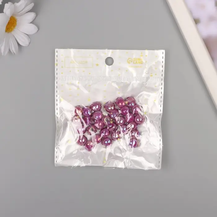 Бусины для творчества пластик Бусины для творчества пластик "Кубик" перламутр фиолетовый набор 30 шт 1х1 см