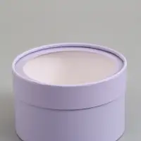 Подарочная коробка бледно-фиолетовая, завальцованная с окном, 16 х 11 см