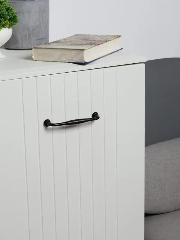 Ручка-скоба мебельная WAVE PC173BL, м/о 128 мм, цвет чёрный