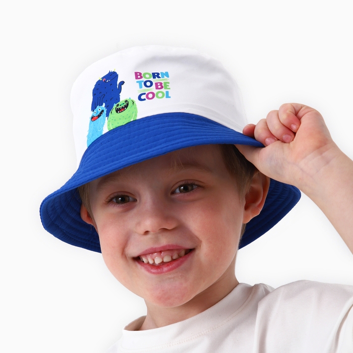 Панама детская для мальчика «Монстрики», цвет белый, р-р 54 Панама детская для мальчика «Монстрики», цвет белый, р-р 54