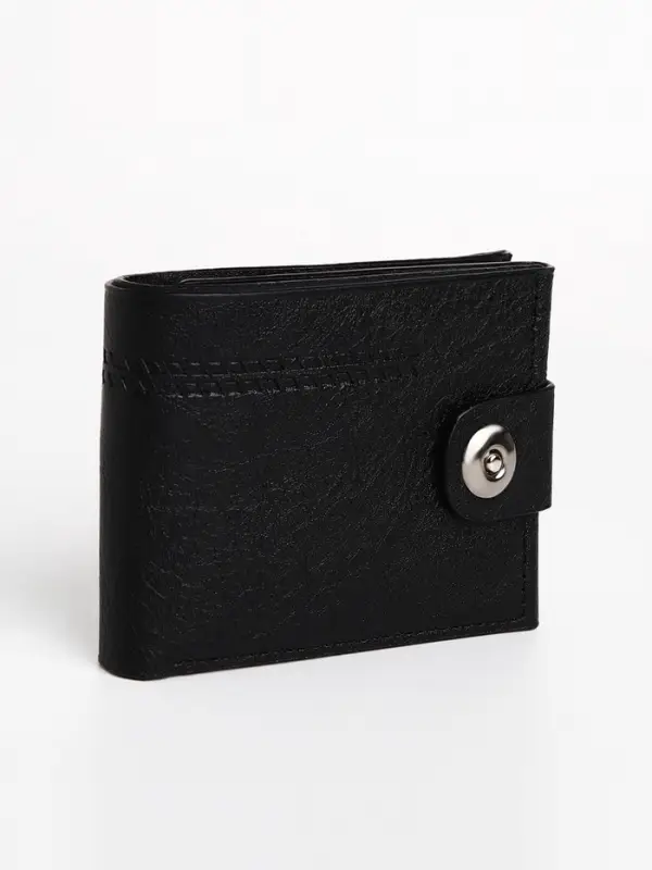 Портмоне мужское, на магните, отдел для купюр, для карт, для монет, чёрное