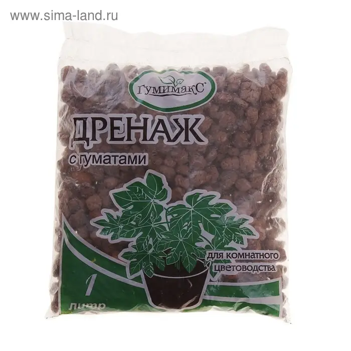 Дренаж Гумимакс для комнатного цветоводства с гуматами 1 литр Дренаж Гумимакс для комнатного цветоводства с гуматами 1 литр