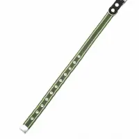 Ошейник брезентовый однослойный, безразмерный, 57&times;2.5 см, ОШ 25-45 см, хаки, зелёный