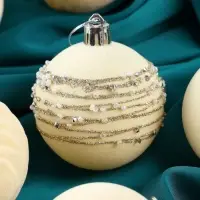 Ёлочные шары &laquo;Бархат. Маскарад&raquo;, шары новогодние, d=6 см, 16 шт., белый