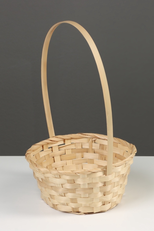 Корзина плетёная, 20×20×9 см, ручка h=25 см, ива, красная