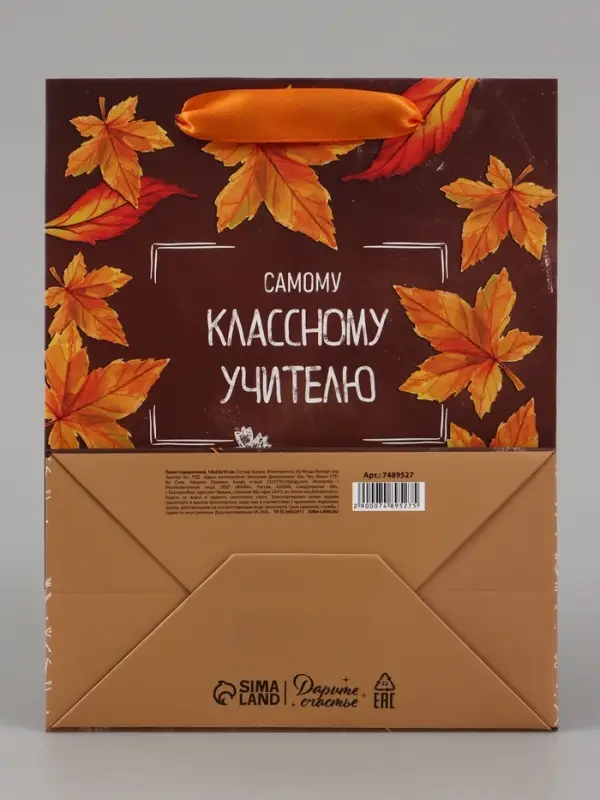 Пакет подарочный ламинированный, упаковка, &laquo;Классному учителю&raquo;, MS 18&times;23&times;10 см