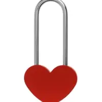 Замок навесной ТУНДРА Сердечко, сувенирный, цвет красный