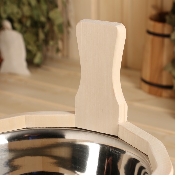 Шайка-ушат, бадья, 3 л, с нержавеющей вставкой, Шайка-ушат, бадья, 3 л, с нержавеющей вставкой, "Русские узоры"