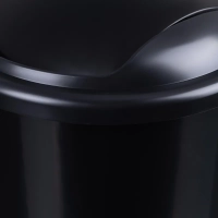 Ведро мусорное пласт 12л круг черн с крыш-маят металлик 255х360мм Uniplast