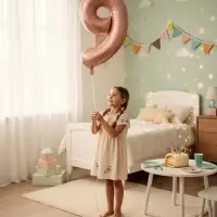 Воздушный шар фольгированный 40" &laquo;Цифра 9&raquo;, нежно - розовый