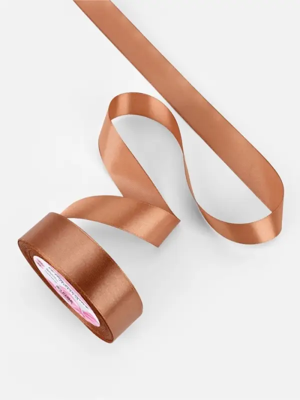 Лента атласная, 25 мм, 23&plusmn;1 м, светло-коричневая №136