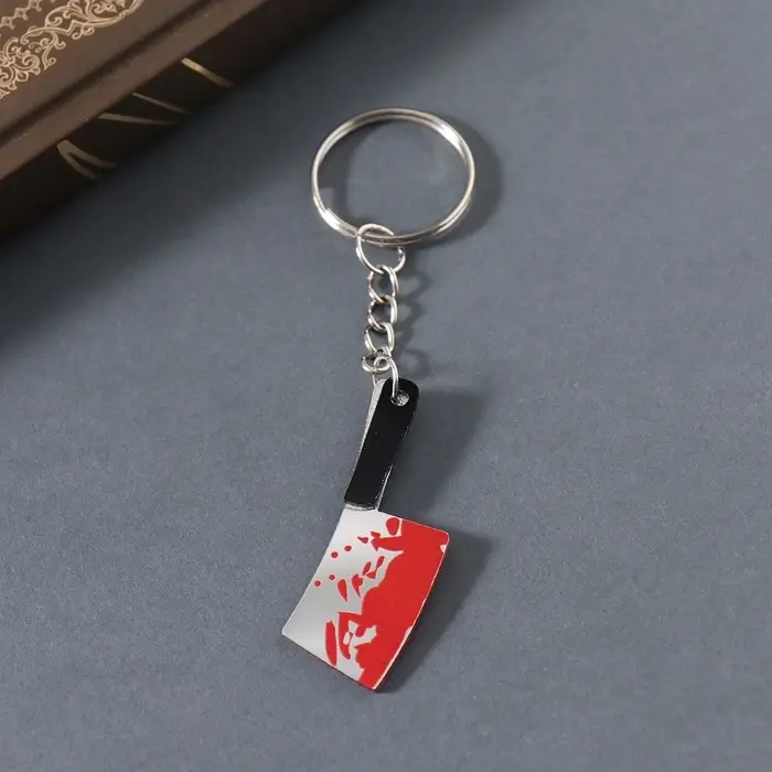 Брелок акрил зеркальный "Окровавленный тесак" 4,6х1,6х0,4 см