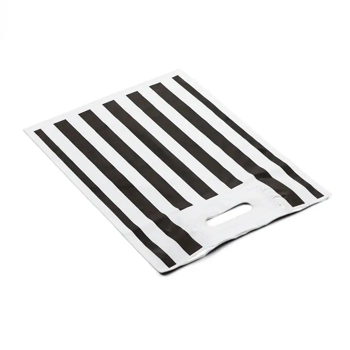 Пакет полиэтиленовый с вырубной усиленной ручкой, ЧБ 30&times;40 см, 50 мкм