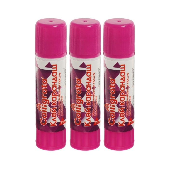 Клей-карандаш 15 грамм PVA ЦВЕТНОЙ, набор 3 шт, с цветным индикатором, обесцвечивающийся после высыхания Клей-карандаш 15 грамм PVA ЦВЕТНОЙ, набор 3 шт, с цветным индикатором, обесцвечивающийся после высыхания