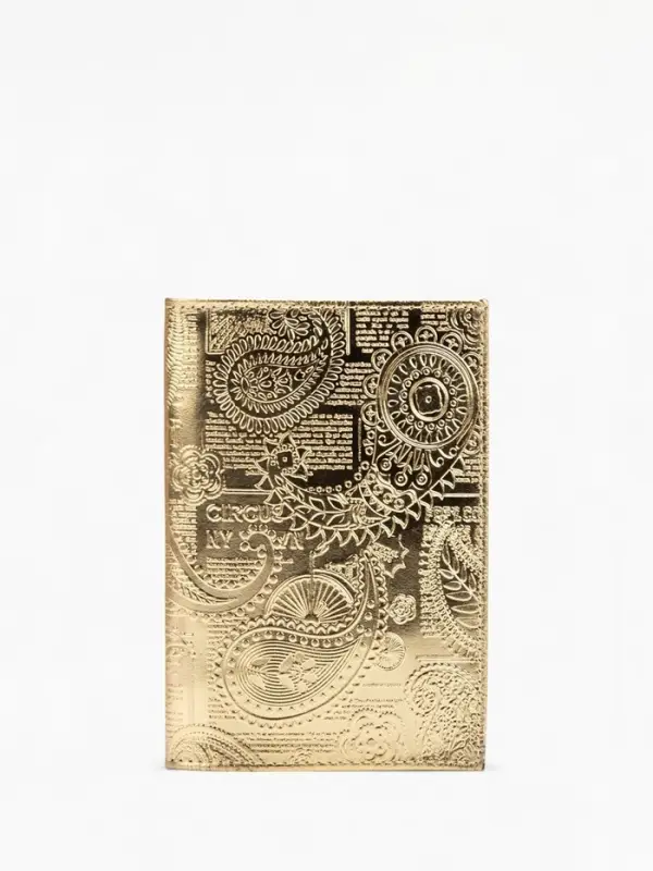 Обложка для паспорта, натуральная кожа, тиснение фольгой, цвет золотой