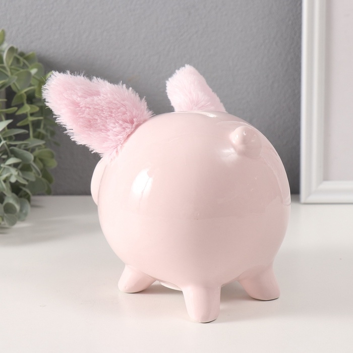 Копилка керамика Копилка керамика "Свинка с пушистыми ушками" 14,5х11,3х11,5 см