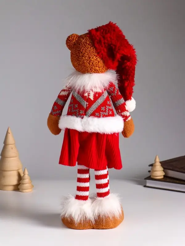 Кукла интерьерная "Медведица в зимнем наряде и колпаке" 14х8,5х45 см