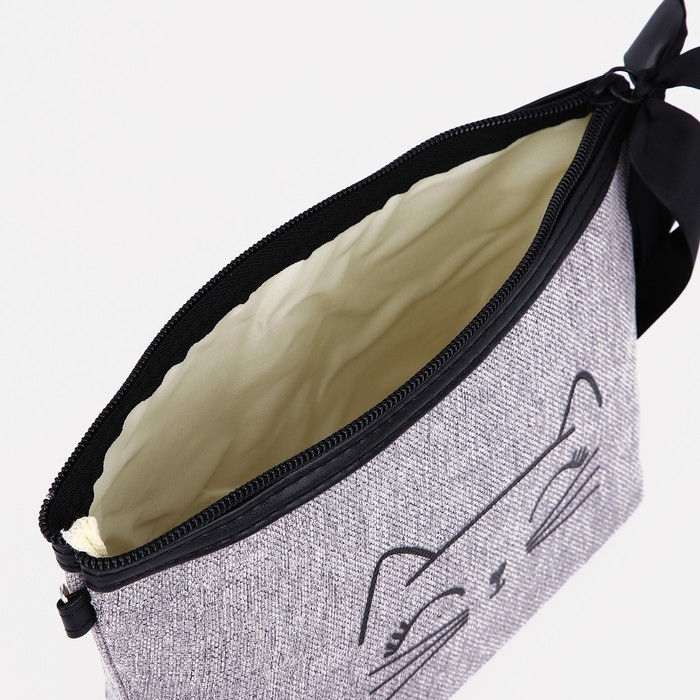 Косметичка на молнии, цвет серый Косметичка на молнии, цвет серый