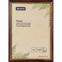Рамка А4 21x30 см Комус/ATTACHE деревянный багет 17мм коньяк