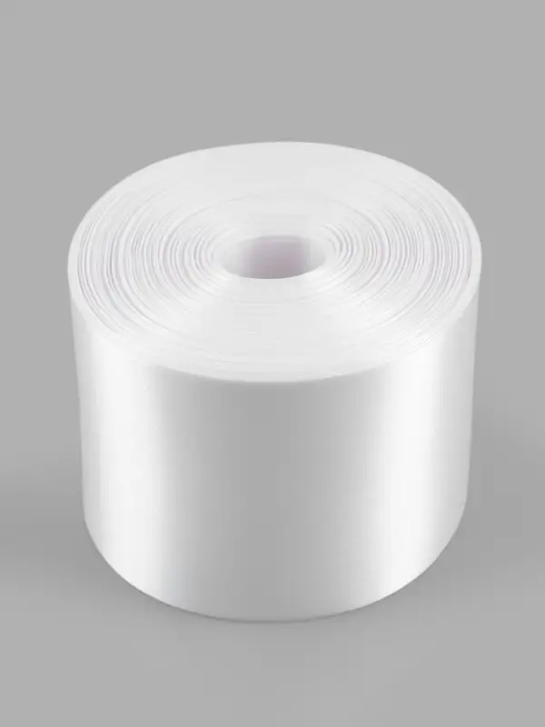 Лента атласная, 100 мм, 100&plusmn;5 м, белая