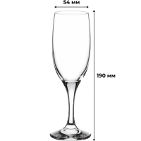 Бокал - флюте Бистро&nbsp;190&nbsp;мл.&nbsp;d=54&nbsp;мм.&nbsp;h=190&nbsp;мм.&nbsp;12шт/уп