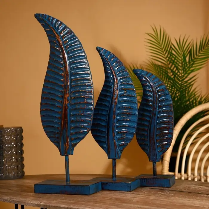 Интерьерный декор «Листья», набор 3 шт., 50, 40, 35 см, дерево албезия Интерьерный декор «Листья», набор 3 шт., 50, 40, 35 см, дерево албезия