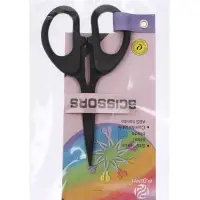 Ножницы канцелярские 12см, черные, длина лезвия 6,5см