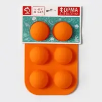 Форма для выпечки Доляна &laquo;Полусферы&raquo;, силикон, 24&times;16 см, 6 ячеек, d=5.5 см, МИКС