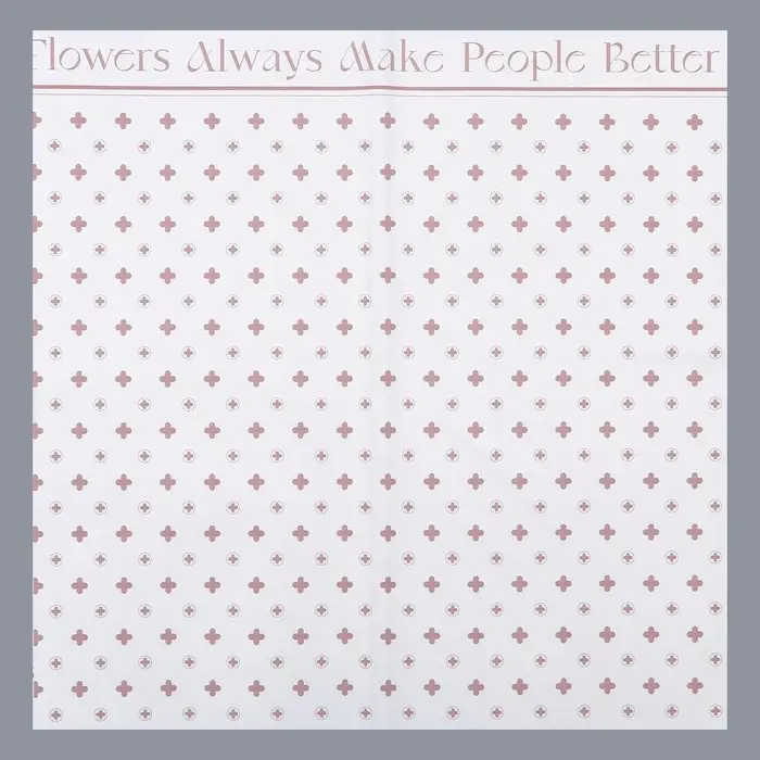 Пленка для цветов матовая, Пленка для цветов матовая, "Счастье", 57х57см, розовый