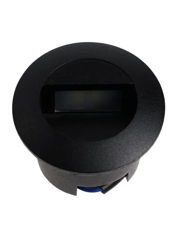 Встраиваемый светильник для лестницы, IP65, 3 Вт, 6500К, 50&times;50 мм, круглый, чёрный, свечение холодное белое