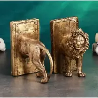 Держатель - подставка для книг "ЛЕВ" набор 2шт, бронза, 19,5х33см