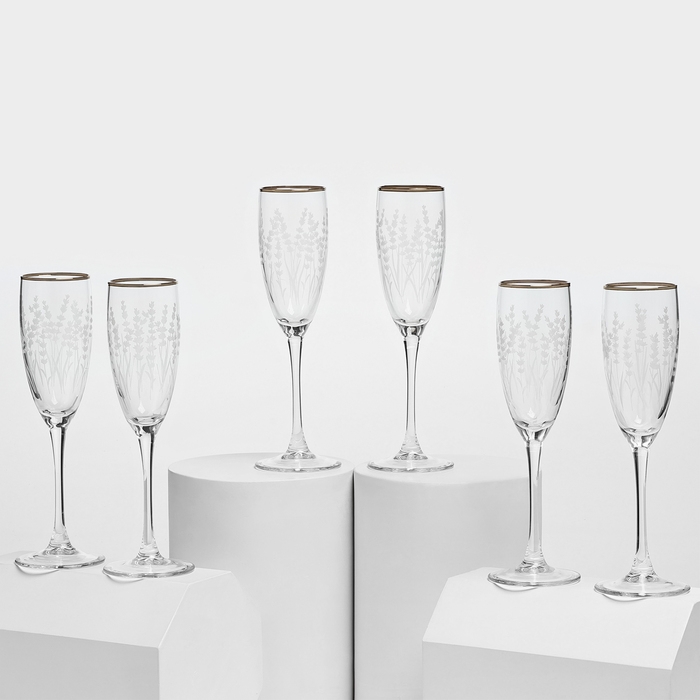 Набор стеклянных бокалов «Лаванда», 170 мл, 6 шт Набор стеклянных бокалов «Лаванда», 170 мл, 6 шт