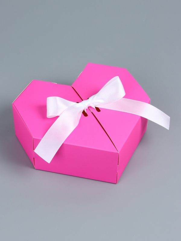 Коробка самосборная сердце, 17 х 17 х 6 см, розовая Коробка самосборная сердце, 17 х 17 х 6 см, розовая