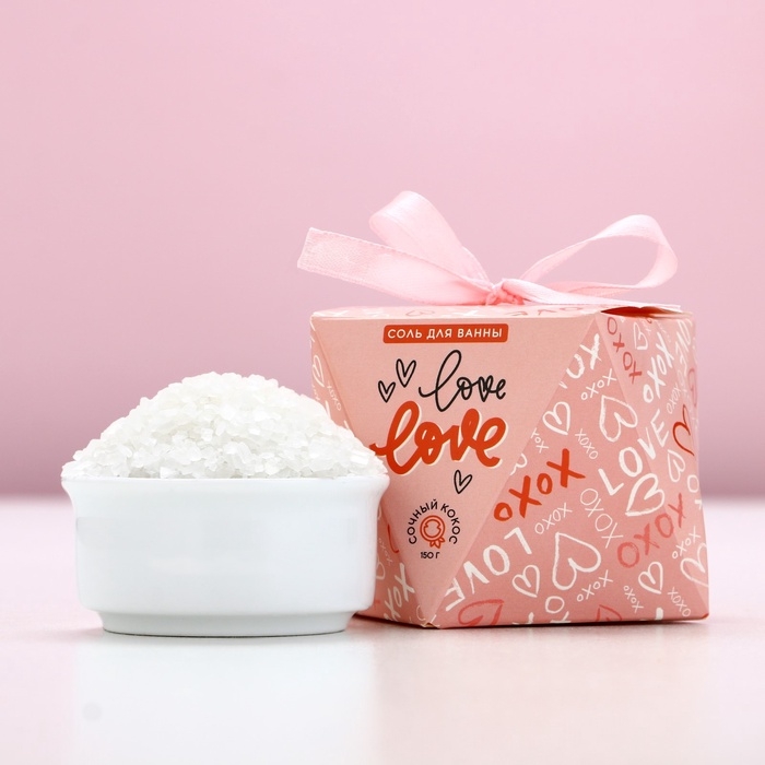 Соль для ванны ЧИСТОЕ СЧАСТЬЕ Love, 150 г, аромат сочного кокоса Соль для ванны ЧИСТОЕ СЧАСТЬЕ Love, 150 г, аромат сочного кокоса