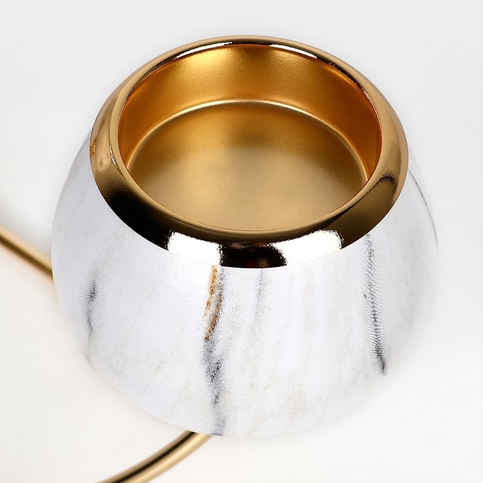 Подсвечник металл, стекло «Сплетение» на 4 свечи 47 х 10 х 28 см