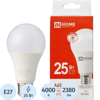 Лампа светодиодная LED-A65-VC 25Вт 230В Е27 4000К IN HOME