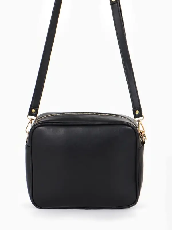 Сумка женская на молнии TEXTURA, 22&times;8&times;17 см, с цветным принтом, чёрная