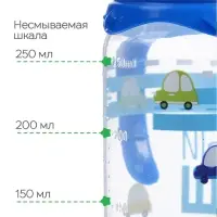 Бутылочка для кормления M&B &laquo;Малыш&raquo;, классическое горло, с ручками, от 3 мес., 250 мл, синий