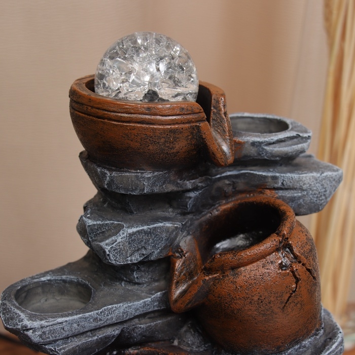 Фонтан Фонтан "Расколотые бочки на камнях" 28х23 см (с подсветкой)