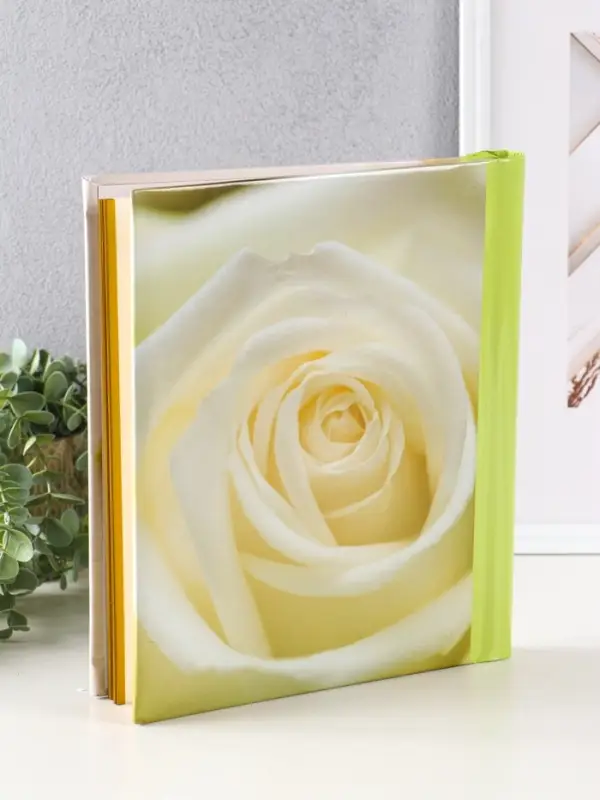 Фотоальбом 20 магнитных листов 23X28см, "Белые розы",пер-т внутр.спираль